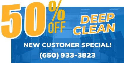 50 percent off banner for deep cleaning services
